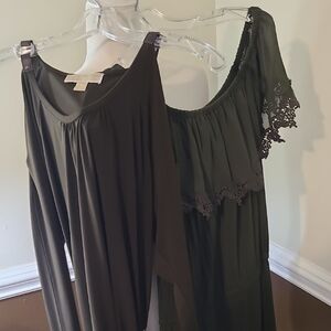 Michael Kors One Shoulder Olive Dress